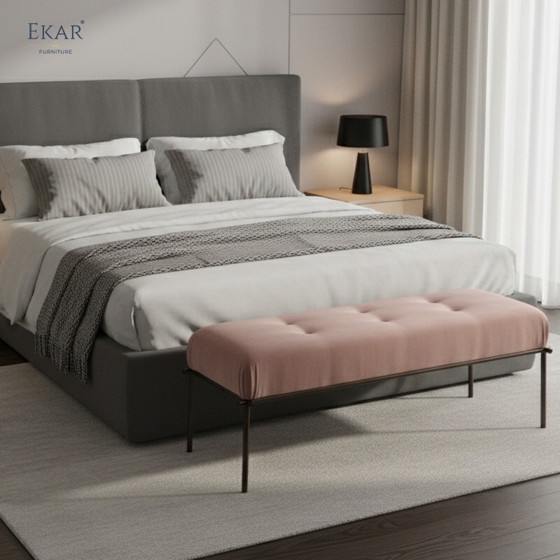 EKAR Sterling Regency Bench – Modern Luxury End-of-Bed Ottoman