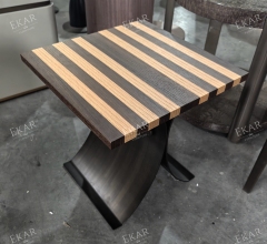 EKAR Modern Side Table with Stainless Steel Base