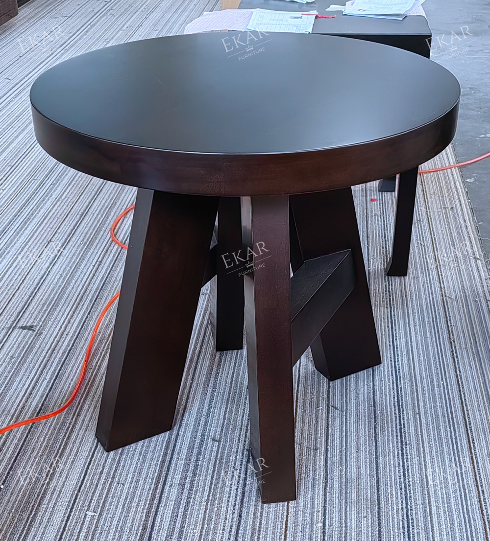 EKAR Calder Sculptural Side Table – Minimalist Solid Wood Decorative Furniture