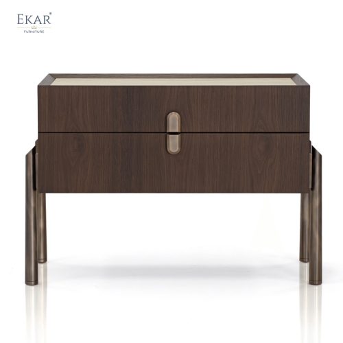 EKAR "Apex" Geometric 2-Drawer Nightstand - Contemporary Sculpture Collection