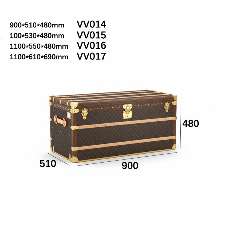 EKAR Luxury Monogram Trunk Coffee Table - Vintage Designer Storage Chest