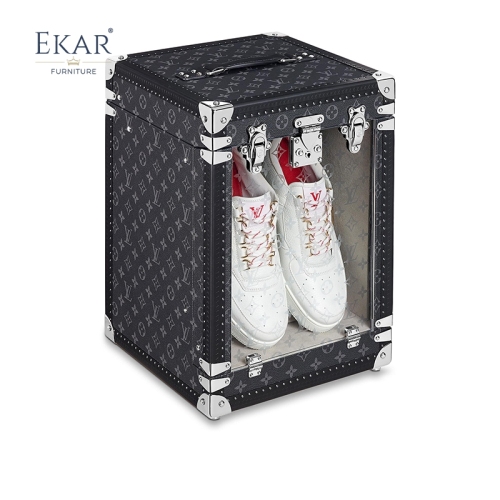 EKAR Collector's Monogram Sneaker Trunk | Gilded Copper High-End Shoe Display Case