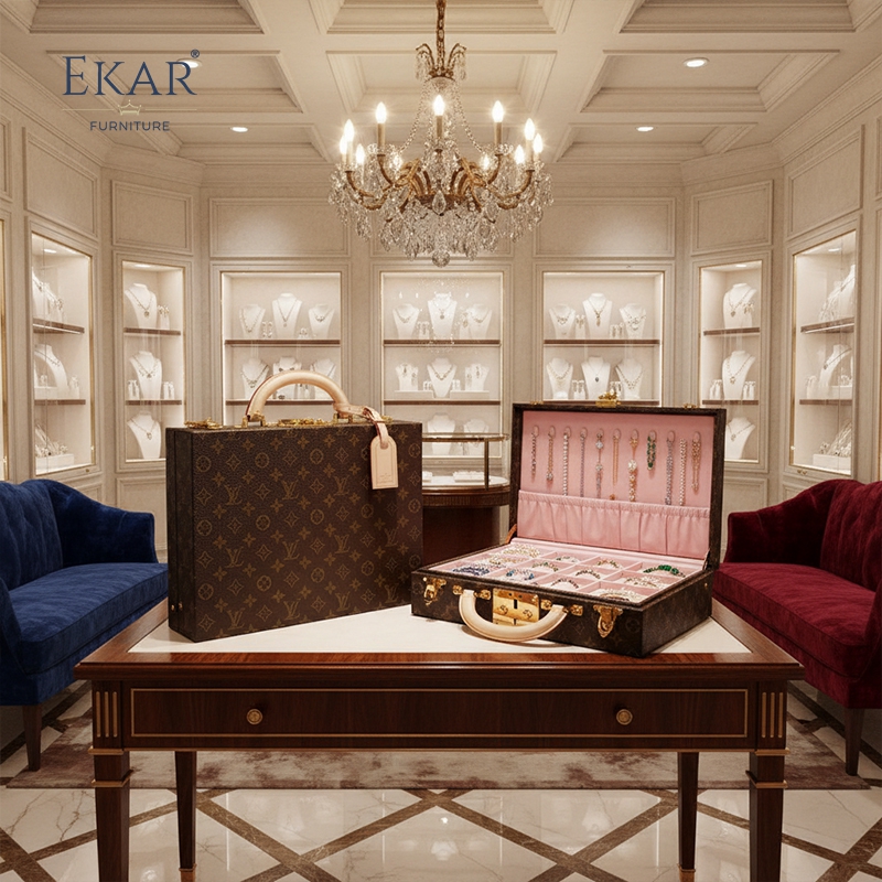 EKAR Bijoux Monogram Jewelry Briefcase | Gold-Plated Brass Portable Makeup Case