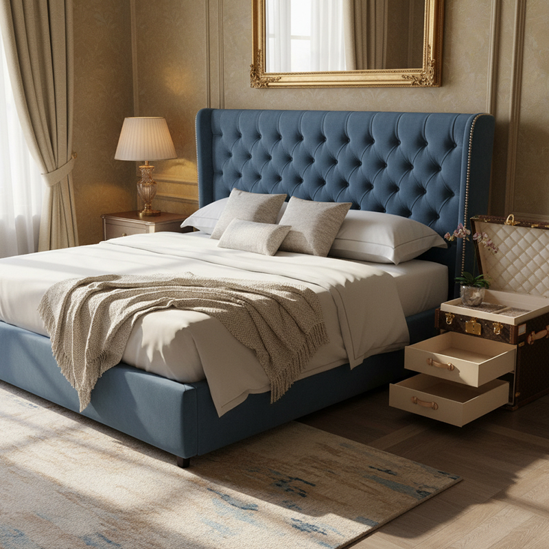 EKAR Gilded Monogram Nightstand | Bedside Cube Storage Cabinet