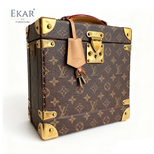 EKAR Atelier Monogram Fragrance Coffret | Gilded Copper Luxury Perfume Display Case