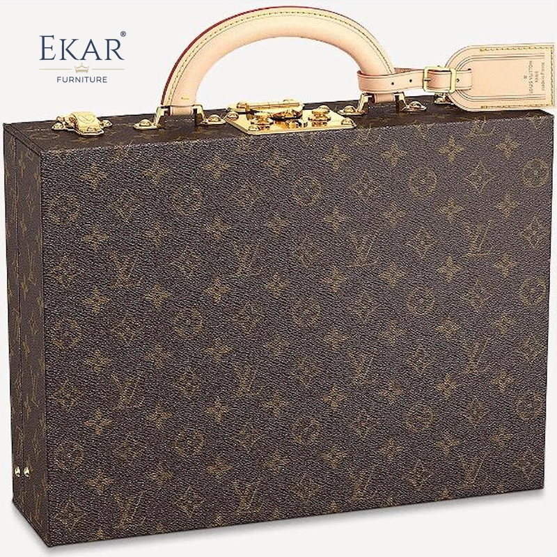 EKAR Bijoux Monogram Jewelry Briefcase | Gold-Plated Brass Portable Makeup Case