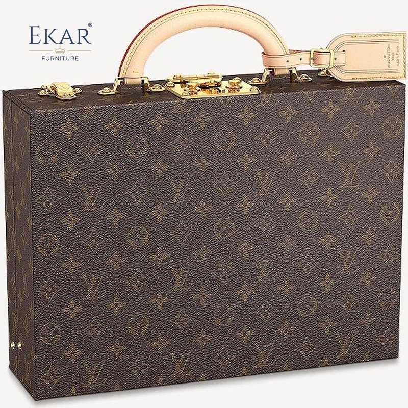 EKAR Bijoux Monogram Jewelry Briefcase | Gold-Plated Brass Portable Makeup Case