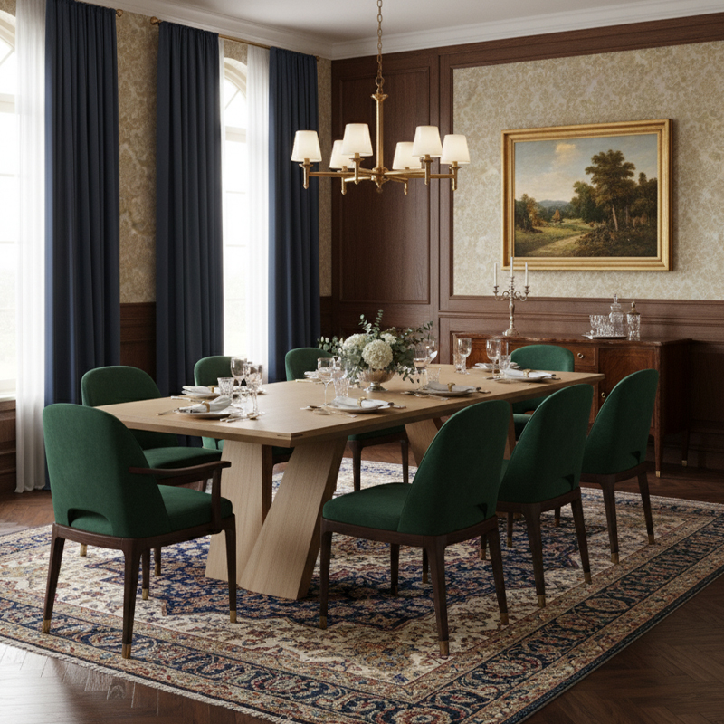 EKAR "Noble" Solid Wood Dining Table - Quiet Luxury Dining Room Furniture