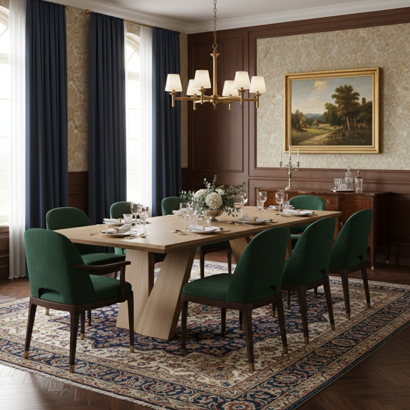 EKAR "Noble" Solid Wood Dining Table - Quiet Luxury Dining Room Furniture