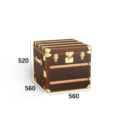 EKAR Gilded Monogram Nightstand | Bedside Cube Storage Cabinet