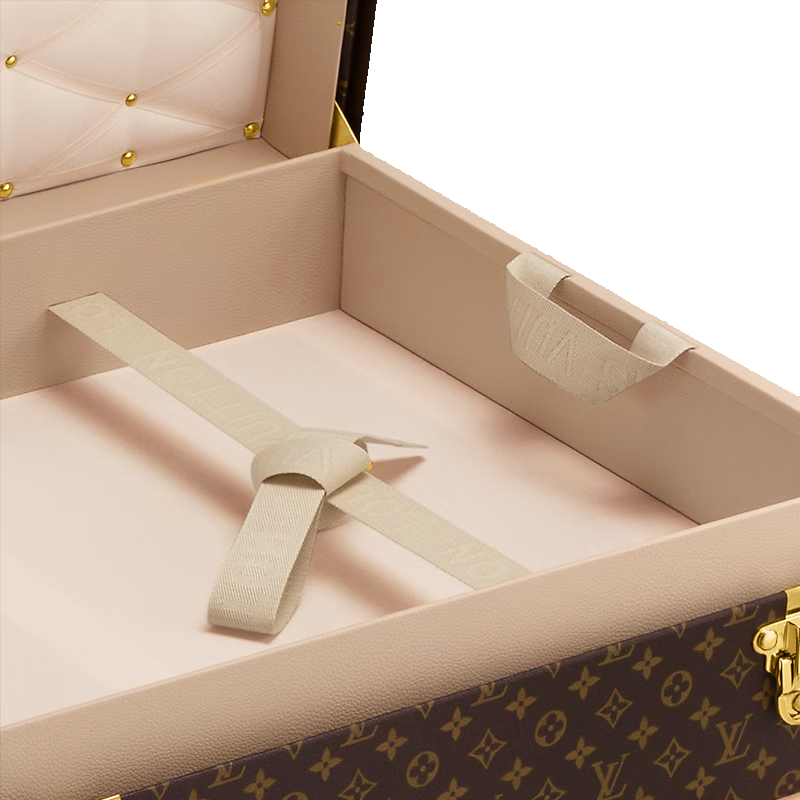 EKAR Luxury Monogram Trunk Coffee Table - Vintage Designer Storage Chest