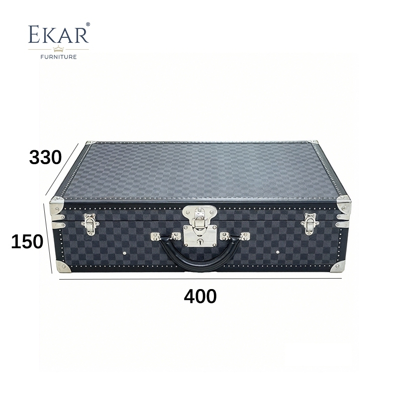 EKAR Executive Monogram Tech Briefcase | Gilded Copper Laptop & Electronics Trunk