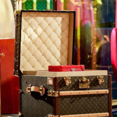 EKAR Gilded Monogram Nightstand | Bedside Cube Storage Cabinet