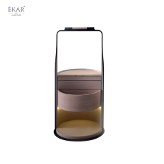 EKAR Sima Bedside Table | Top-Luxury Solid Wood Nightstand with Storage