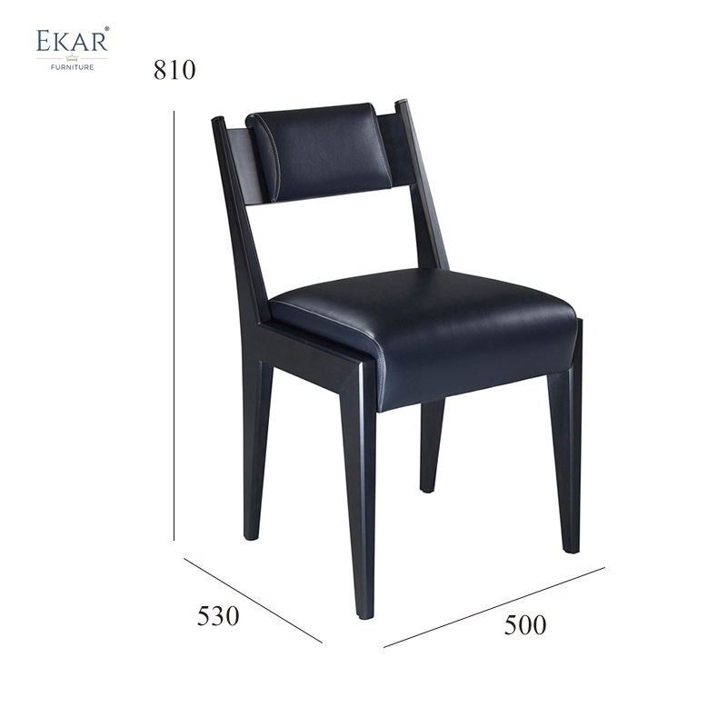 EKAR "Sterling" Leather Back Dining Chair - Quiet Luxury Formal Seating