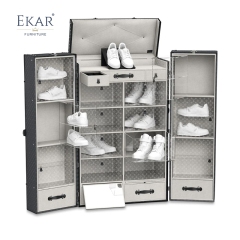 EKAR Eclipse Tower: Luxury Sneaker Display Trunk & High-Capacity Shoe Wardrobe Cabinet