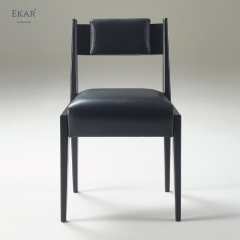 EKAR "Sterling" Leather Back Dining Chair - Quiet Luxury Formal Seating