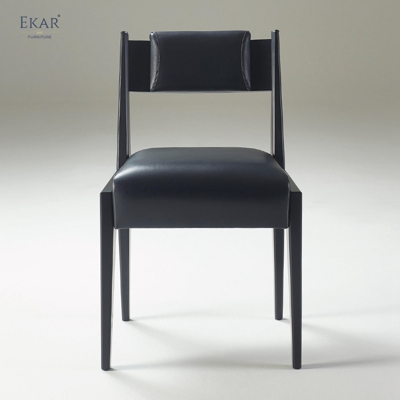 EKAR "Sterling" Leather Back Dining Chair - Quiet Luxury Formal Seating