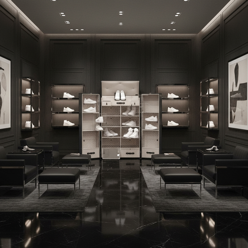 EKAR Eclipse Tower: Luxury Sneaker Display Trunk & High-Capacity Shoe Wardrobe Cabinet