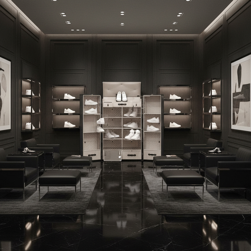 EKAR Eclipse Tower: Luxury Sneaker Display Trunk & High-Capacity Shoe Wardrobe Cabinet