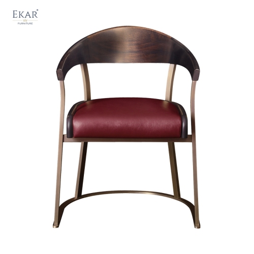 EKAR "Legacy" Dining Chair - Quiet Luxury Wood, Metal &amp;amp; Leather Seating