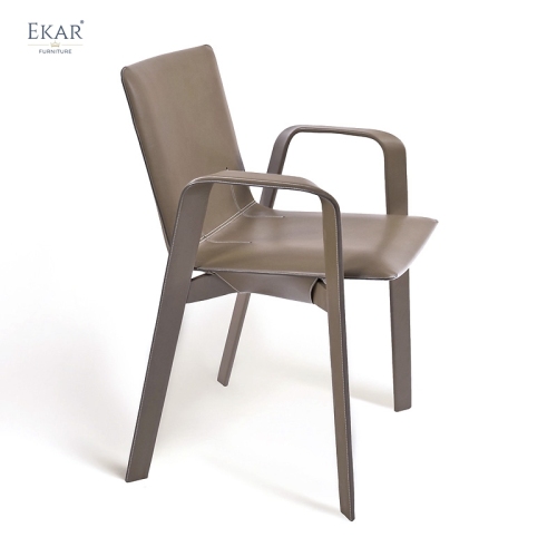 EKAR Sella Dining Chair | Top-Luxury Solid Wood with Full Genuine Leather Wrap
