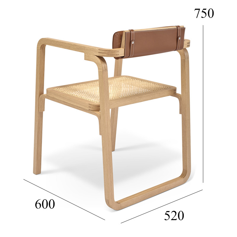 EKAR Kora Dining Chair | Top-Luxury Solid Wood, Leather & Rattan Fusion Design