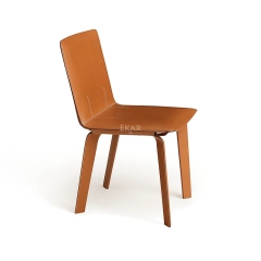 EKAR Obsidian Saddle Leather Dining Chair | Modern Solid Wood & Metal Reinforced Structure for Luxury Interiors