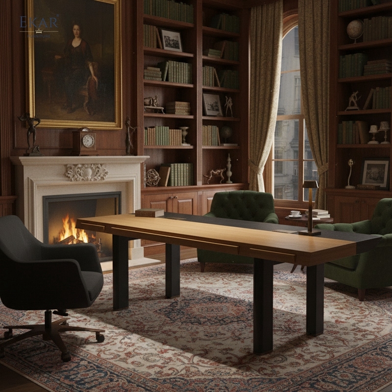 EKAR "Nexus" Executive Desk - Seriously Stylish Modern Wood & Metal Office Furniture