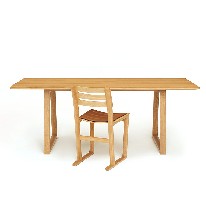 EKAR Aspen Solid Oak Dining Chair | Minimalist Saddle Leather Seat & Natural Wood Frame