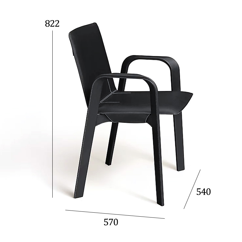 EKAR Sella Dining Chair | Top-Luxury Solid Wood with Full Genuine Leather Wrap