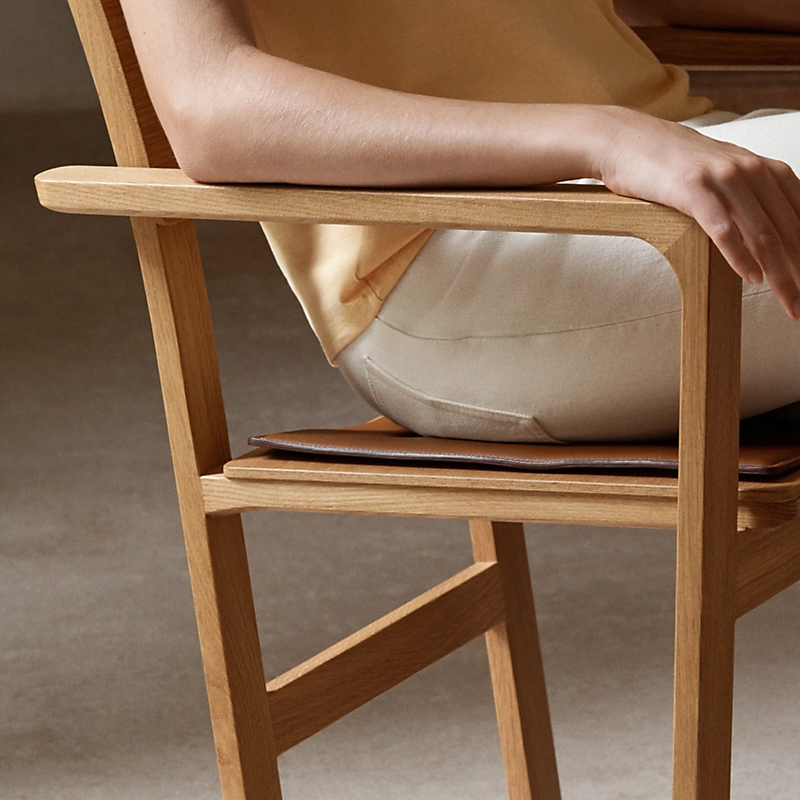 EKAR Equinox Dining Armchair | Top-Luxury Solid Wood with Genuine Leather Details
