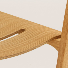 EKAR Aspen Solid Oak Dining Chair | Minimalist Saddle Leather Seat & Natural Wood Frame