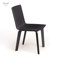 EKAR Obsidian Saddle Leather Dining Chair | Modern Solid Wood & Metal Reinforced Structure for Luxury Interiors