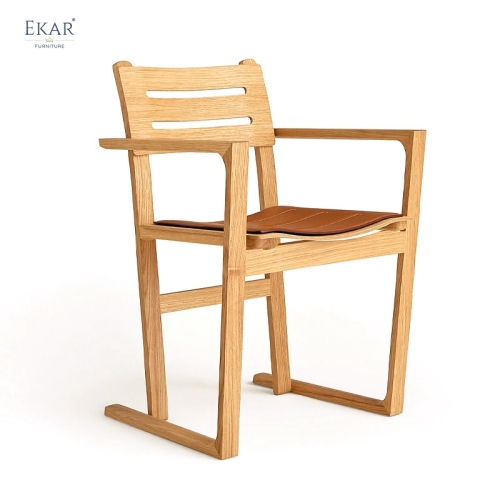 EKAR Equinox Dining Armchair | Top-Luxury Solid Wood with Genuine Leather Details