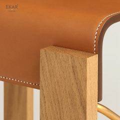 EKAR Kael Dining Chair | Top-Luxury Solid Wood, Leather & Metal Fusion