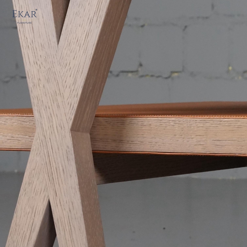 EKAR Zenith Coffee Table | Top-Luxury Double-Tier Solid Wood with Genuine Leather Trim