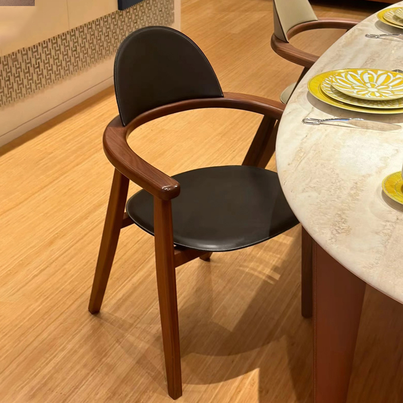 EKAR Lyra Dining Chair | Top-Luxury Solid Wood with Genuine Leather Accents