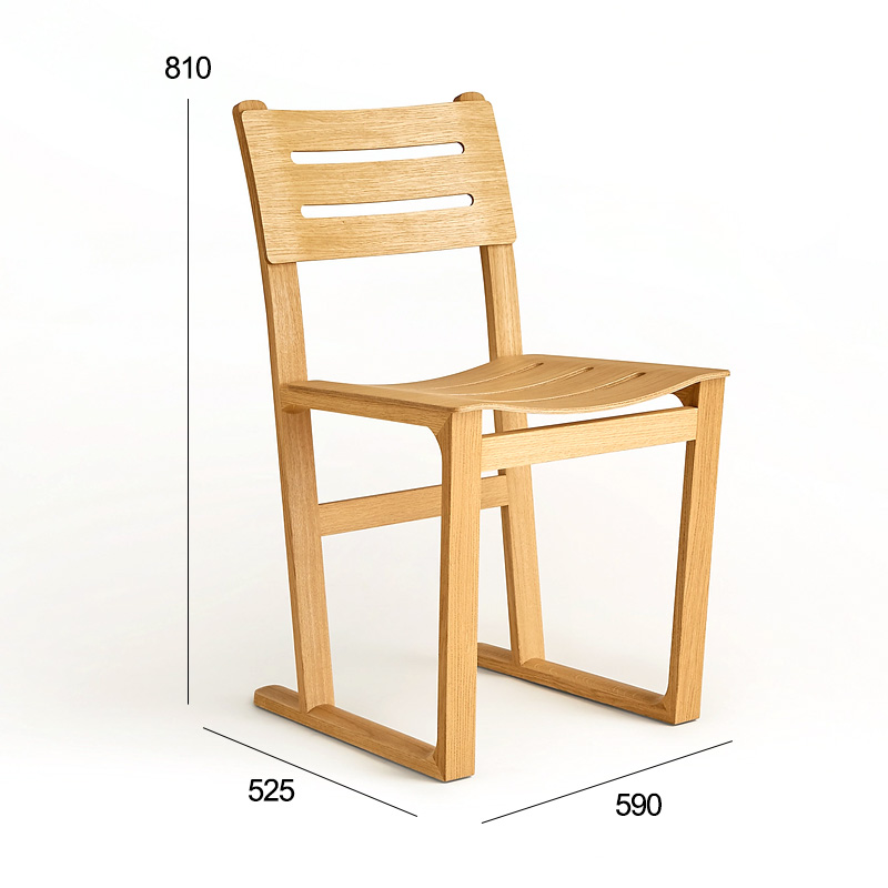 EKAR Aspen Solid Oak Dining Chair | Minimalist Saddle Leather Seat & Natural Wood Frame