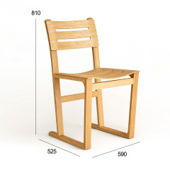 EKAR Aspen Solid Oak Dining Chair | Minimalist Saddle Leather Seat & Natural Wood Frame