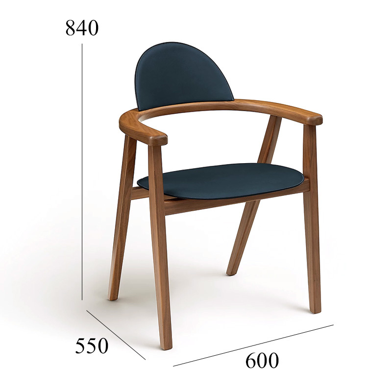 EKAR Lyra Dining Chair | Top-Luxury Solid Wood with Genuine Leather Accents