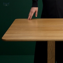 EKAR Solara Long Dining Table | Top-Luxury Solid Wood (Fabric/Leather Base Optional)