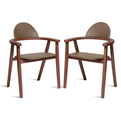 EKAR Lyra Dining Chair | Top-Luxury Solid Wood with Genuine Leather Accents