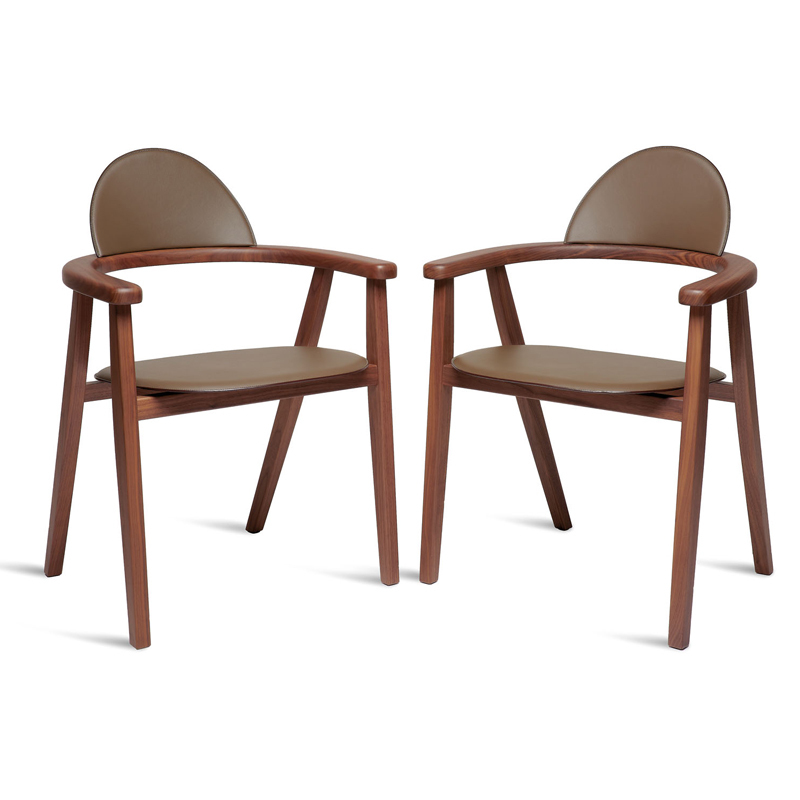 EKAR Lyra Dining Chair | Top-Luxury Solid Wood with Genuine Leather Accents