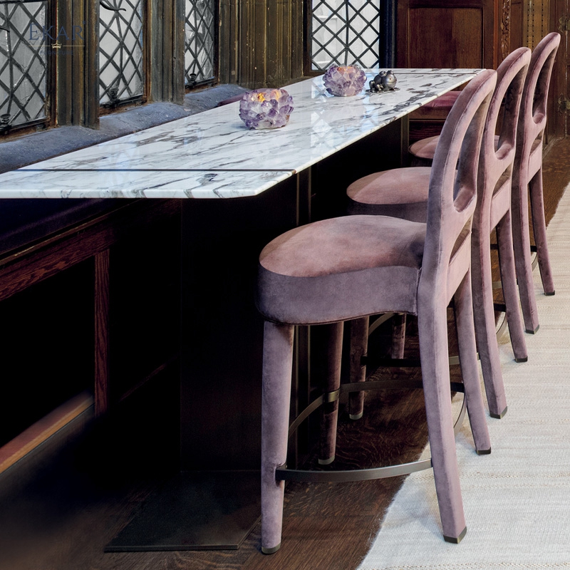 EKAR "Zenith" Modern Upholstered Bar Stool - Designer Restaurant Furniture