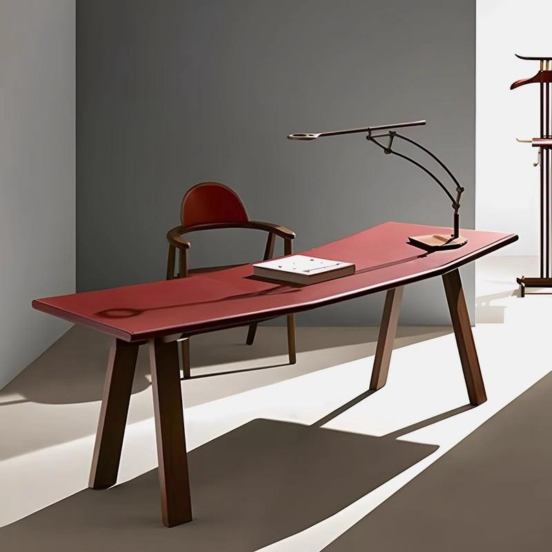 EKAR Veyra Writing Desk | Top-Luxury Solid Wood with Genuine Leather Accents