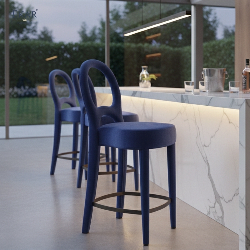 EKAR "Zenith" Modern Upholstered Bar Stool - Designer Restaurant Furniture