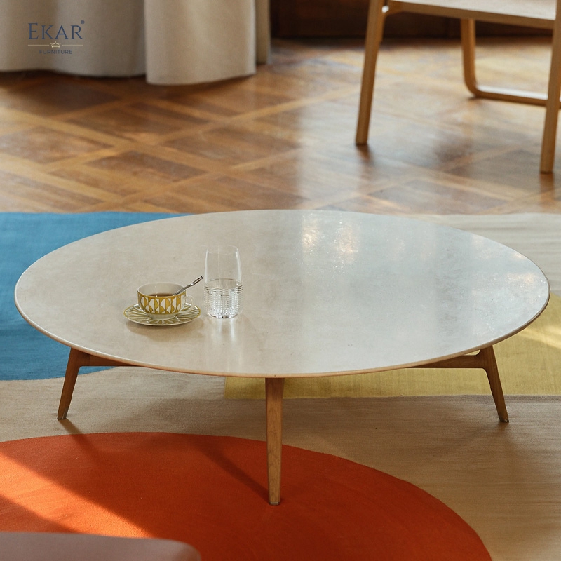 EKAR Novara Coffee Table | Top-Luxury Stone Top & Solid Wood Frame – Elegance for Premium Living Spaces