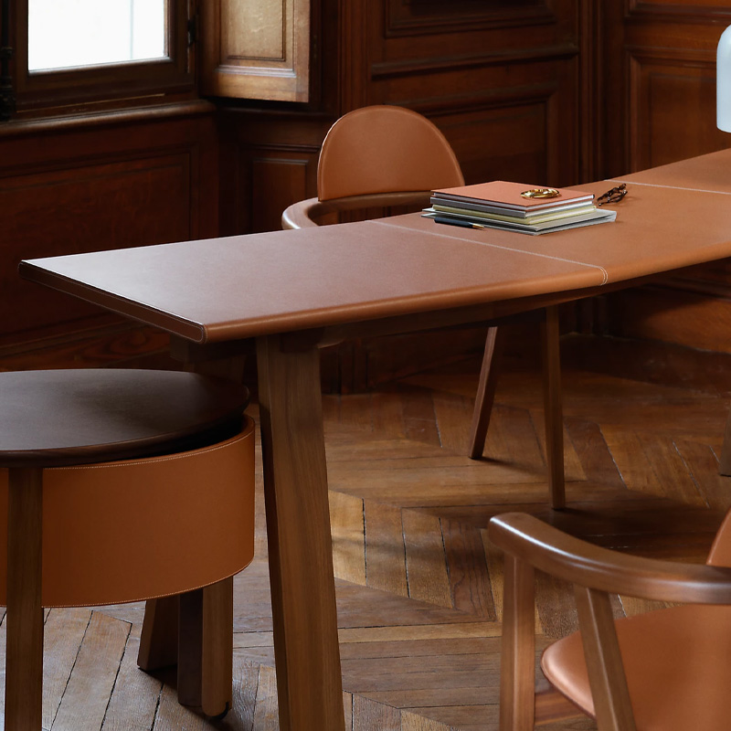 EKAR Veyra Writing Desk | Top-Luxury Solid Wood with Genuine Leather Accents