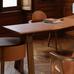 EKAR Veyra Writing Desk | Top-Luxury Solid Wood with Genuine Leather Accents